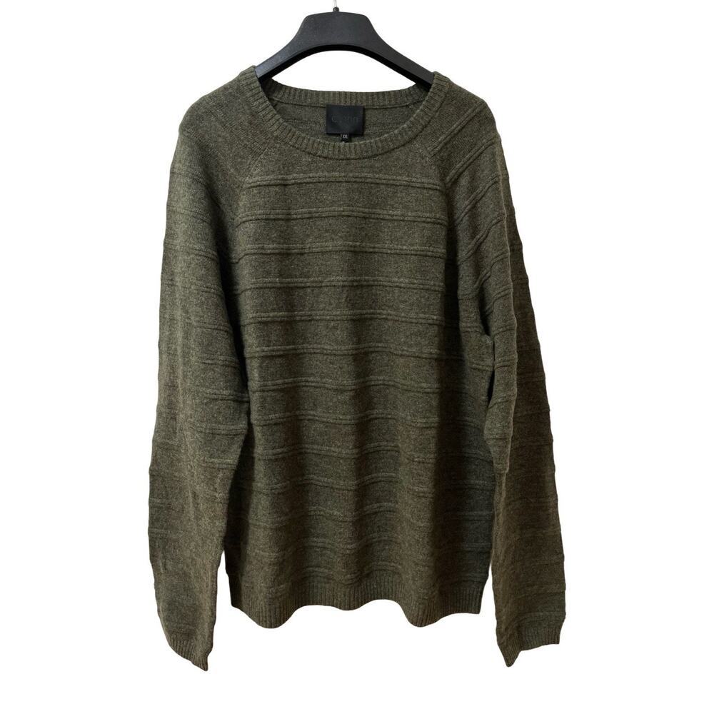 Quinn Mens Wool Cashmere Crew Neck Sweater Size‎ XXL Army Green Quiet Luxury NWT